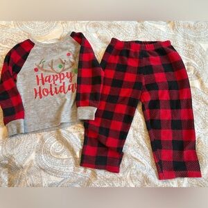 2T Buffalo plaid holiday Kids Pajamas Set